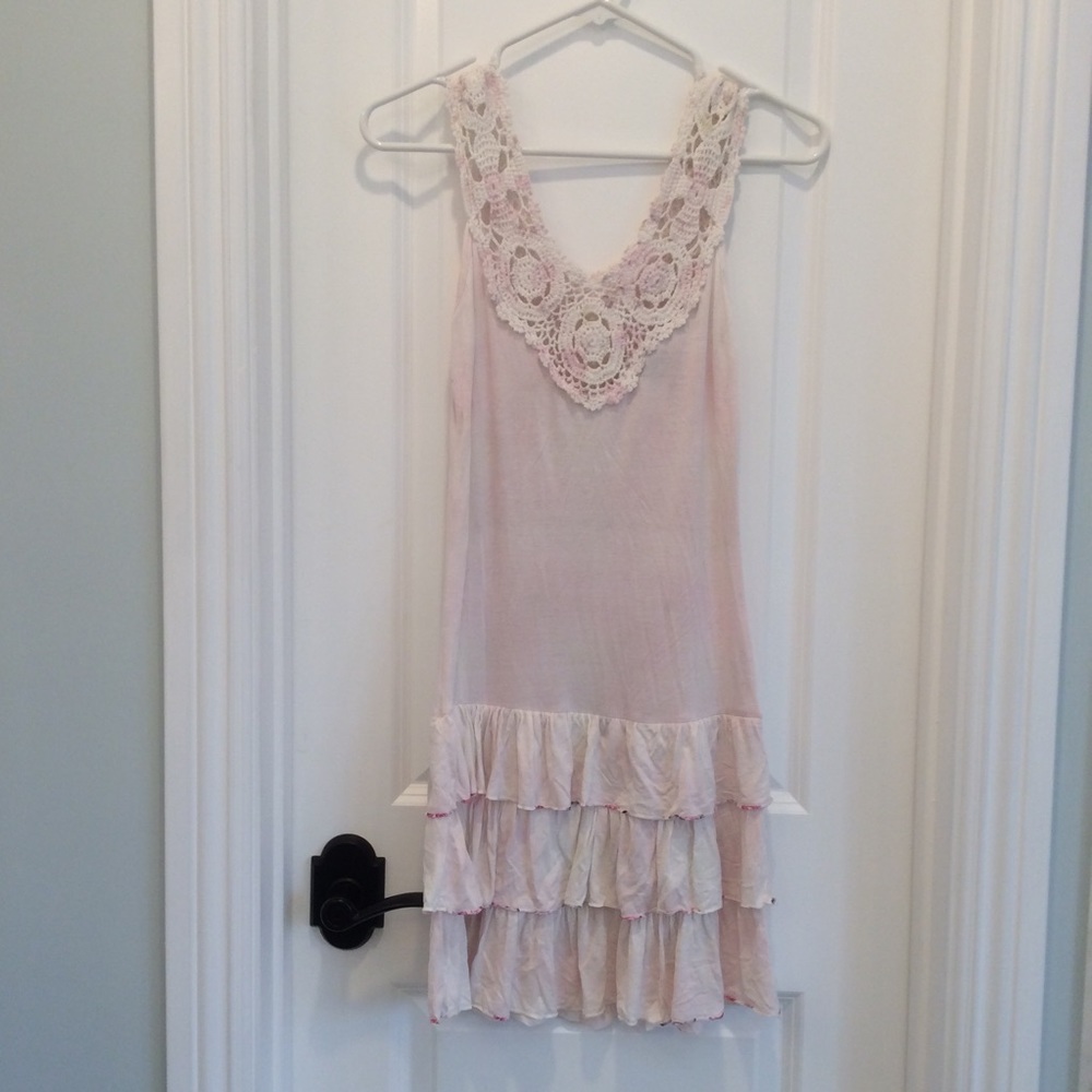 Cheeky USA ROMANTIC PINK TIERED DRESS S